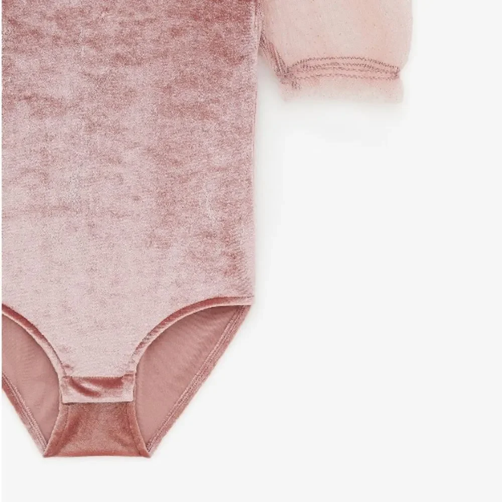 Velvet and tulle bodysuit